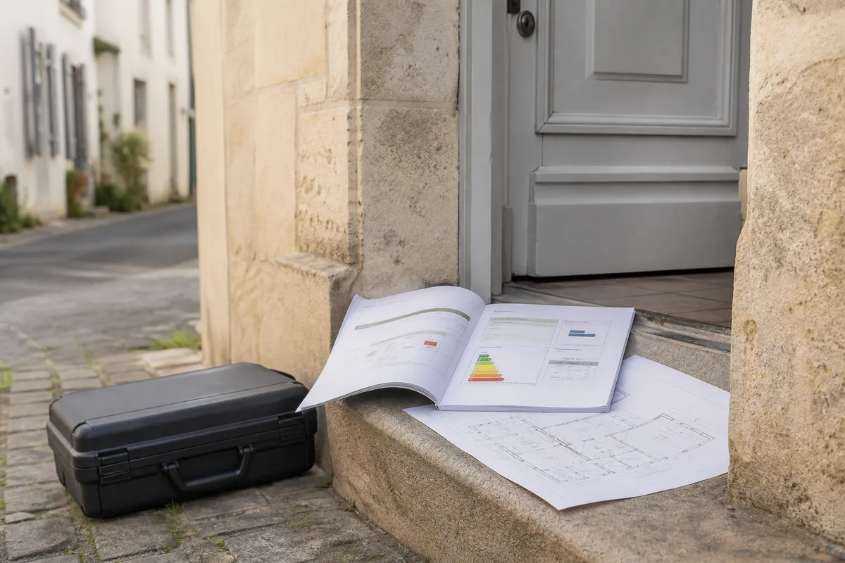 Rapport d’audit énergétique ouvert sur un plan de maison